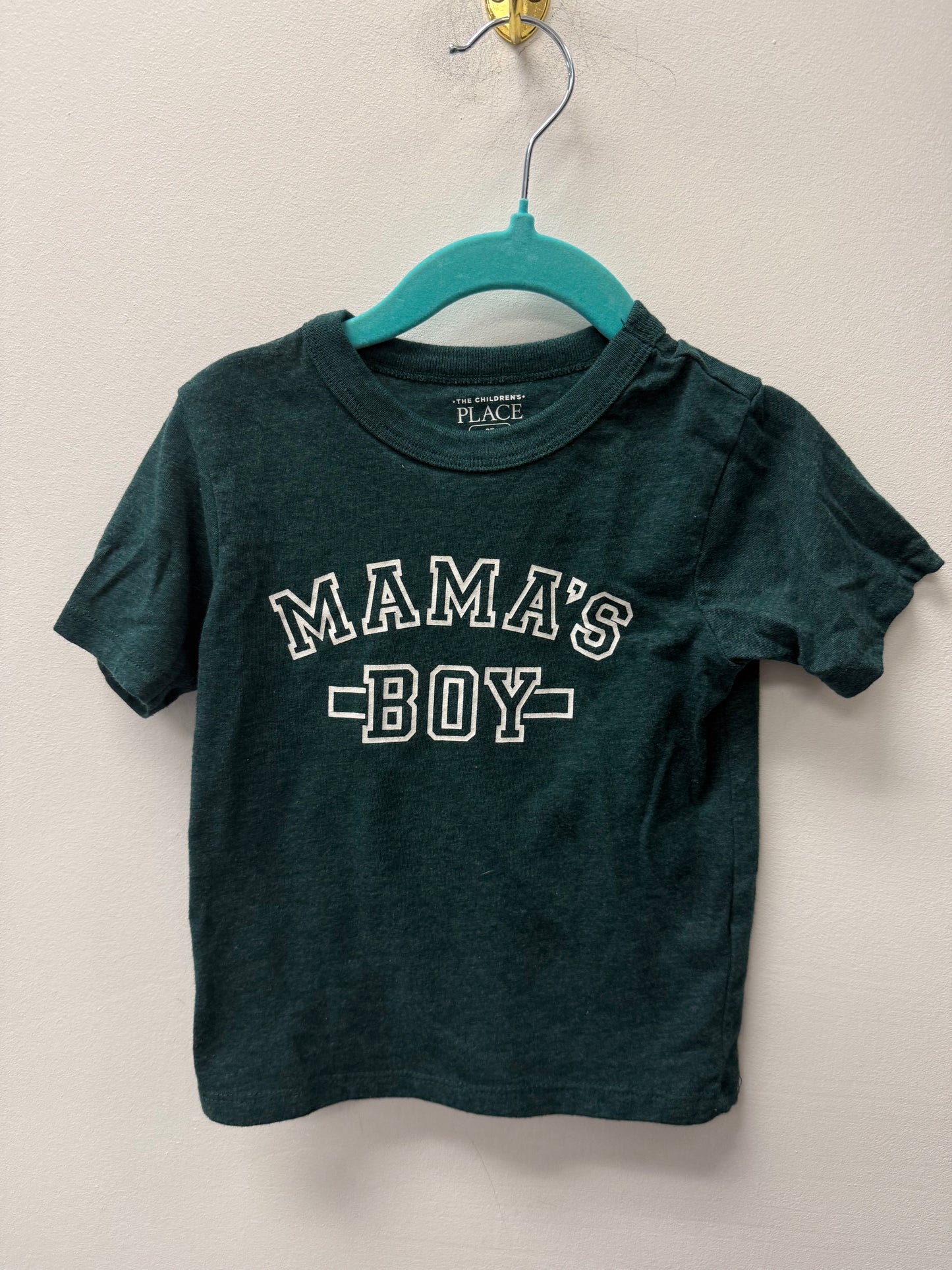 CHILDRENS PLACE GREEN MAMAS BOY TEE SIZE 2T