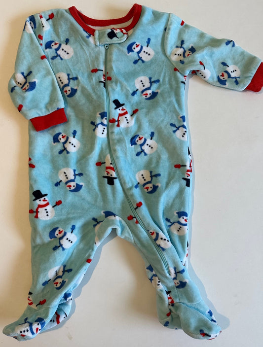 Joe Fresh, Soft Blue Snowman Sleeper - 0-3 Months