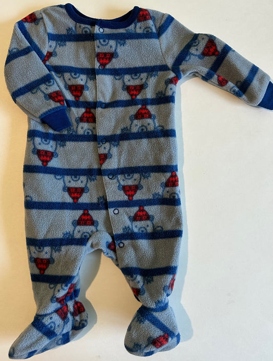 Joe Fresh, Fleece Blue Bear Sleeper - 0-3 Months