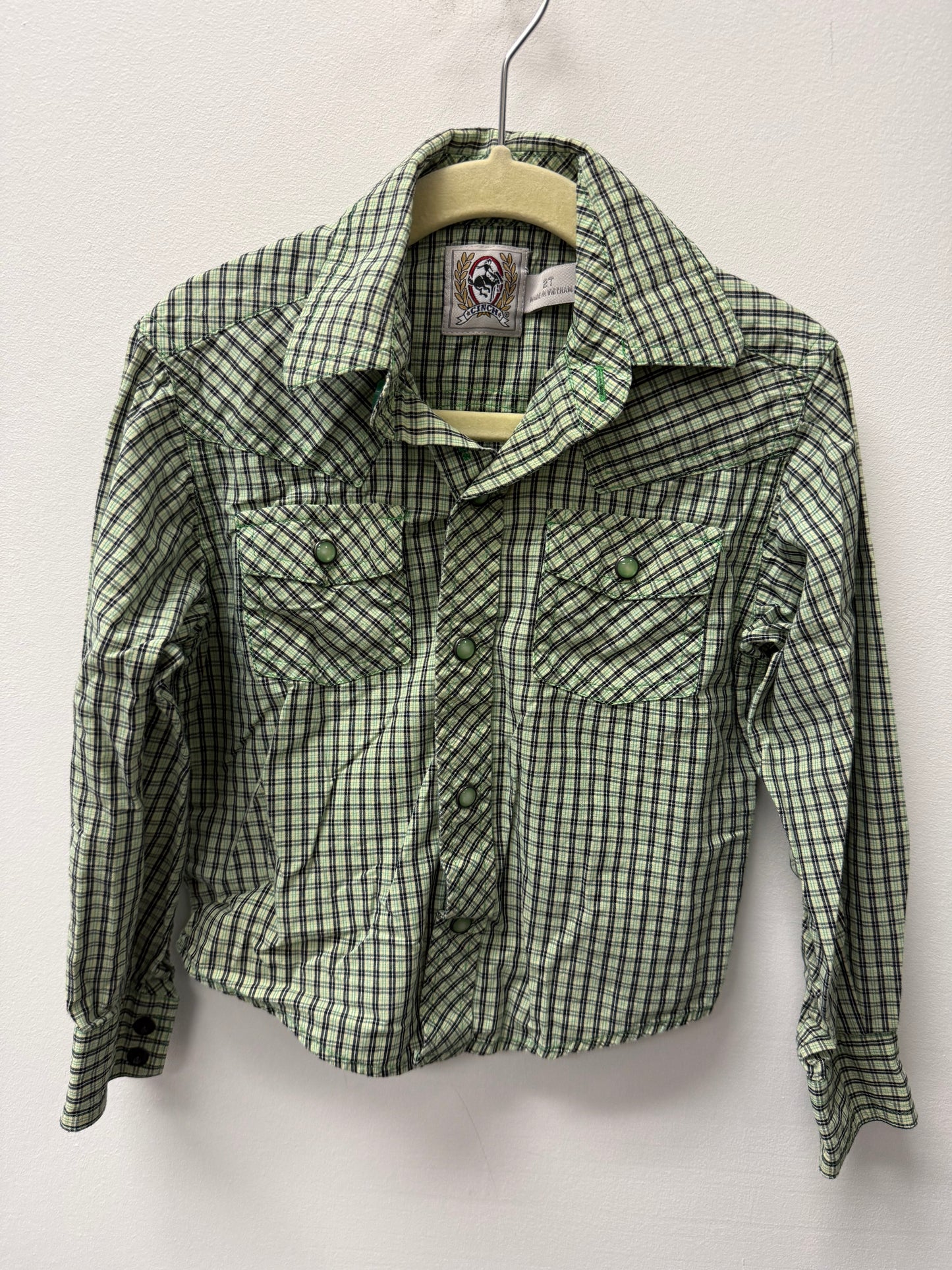 CINCE GREEN BUTTON UP SIZE 2T