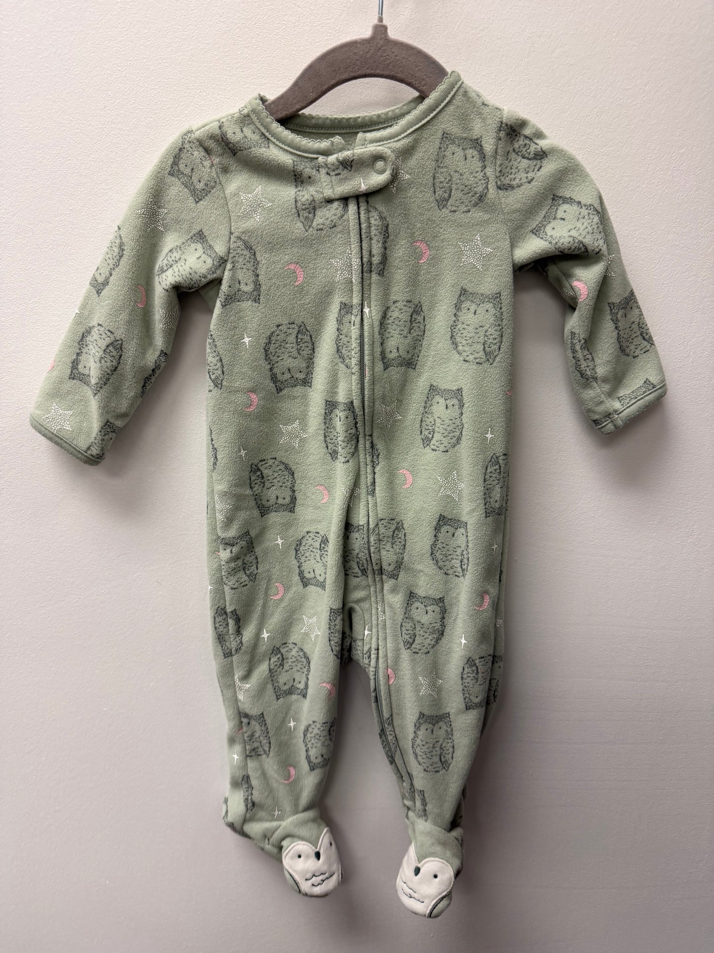 CARTERS FLEECE OWL SLEEPER SIZE 3-6M