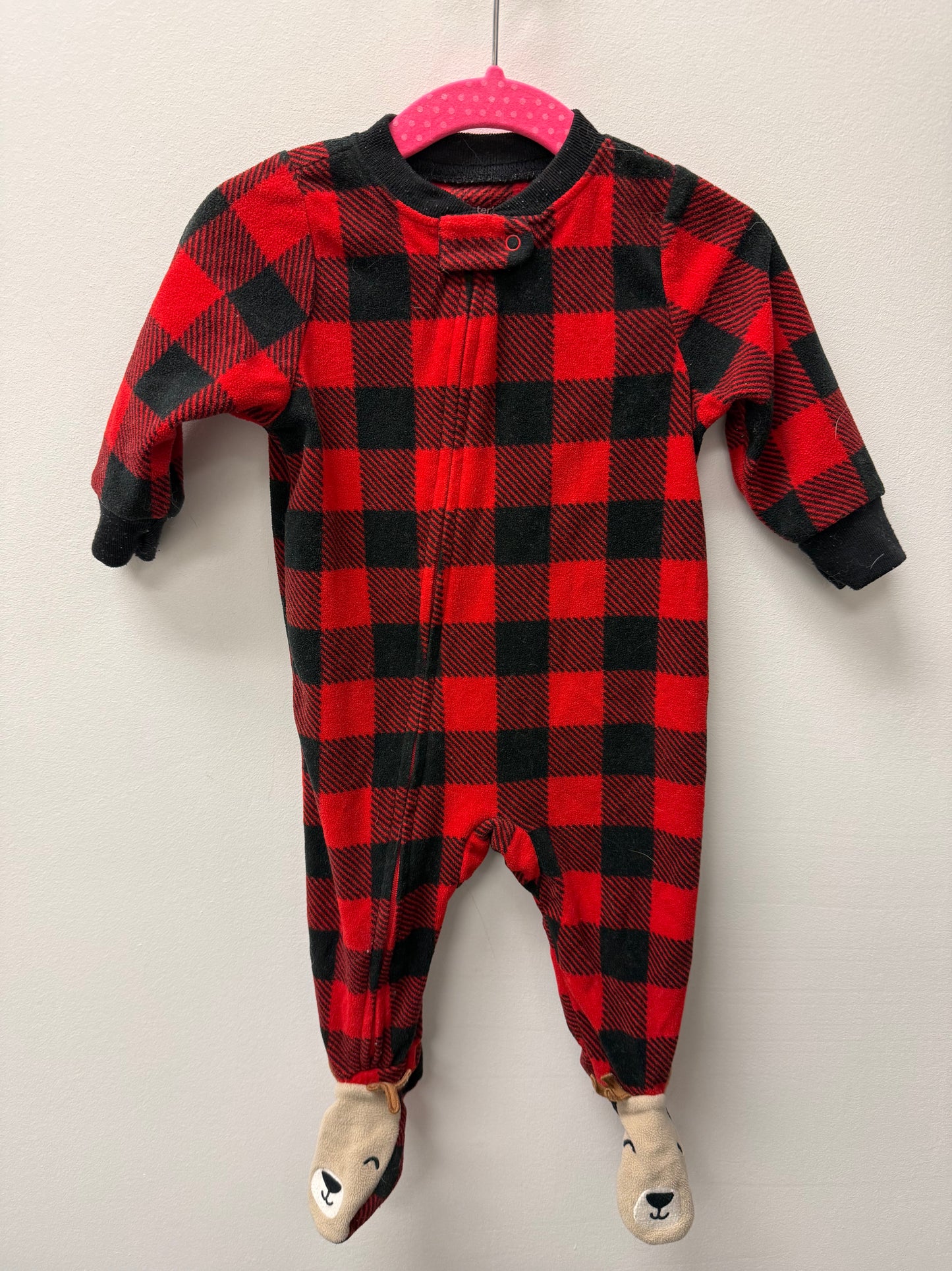 CARTERS FLEECE PLAID SLEEPER SIZE 6M