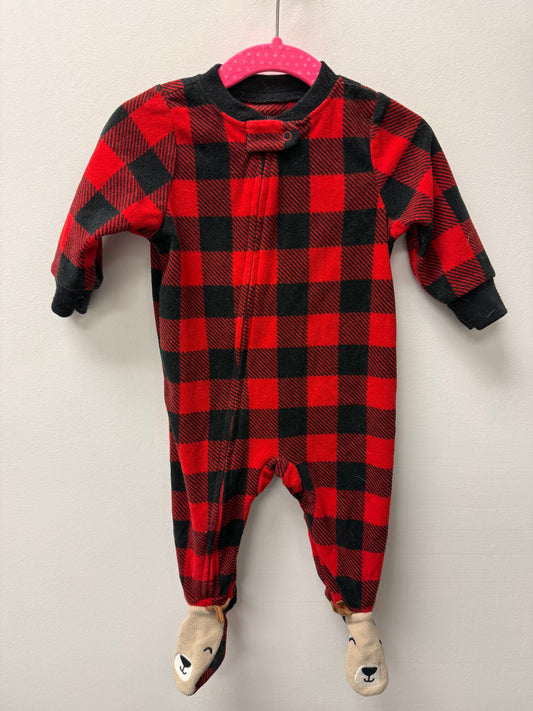 CARTERS FLEECE PLAID SLEEPER SIZE 6M
