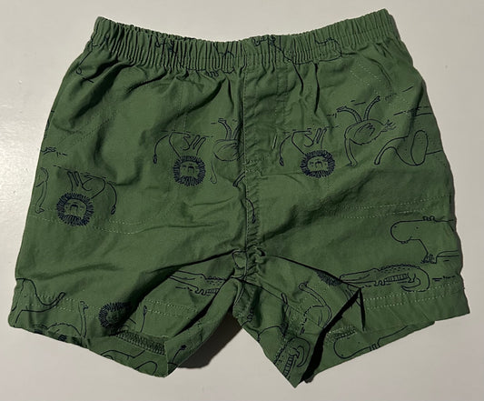 Carter's, Dark Green Animals Shorts - 9 Months