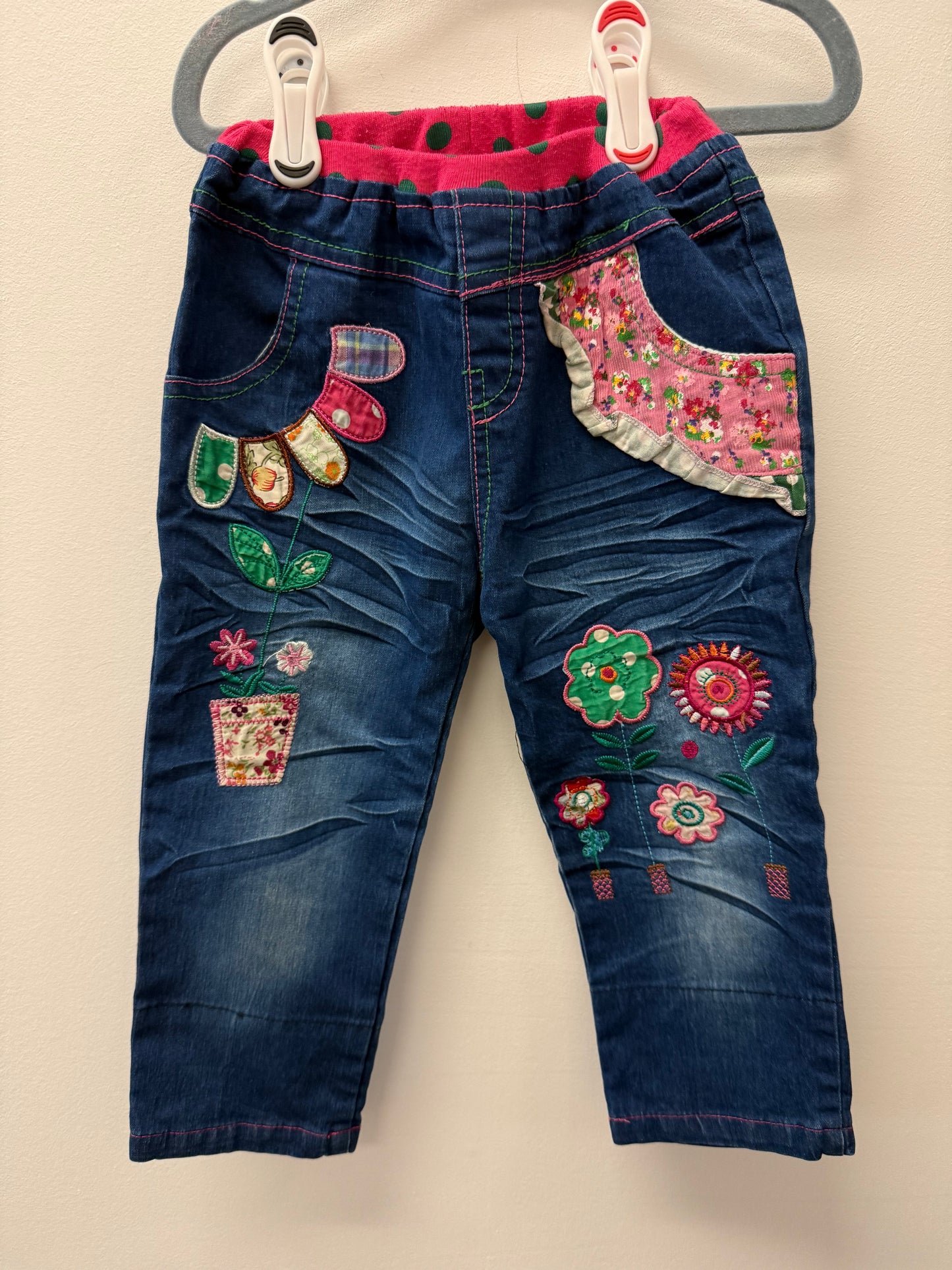 NEXT FLORAL JEANS 100% COTTON SIZE 4T