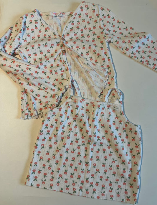 Lemon Kiss, Peaches Tank Top and Cardigan Set - Size 6