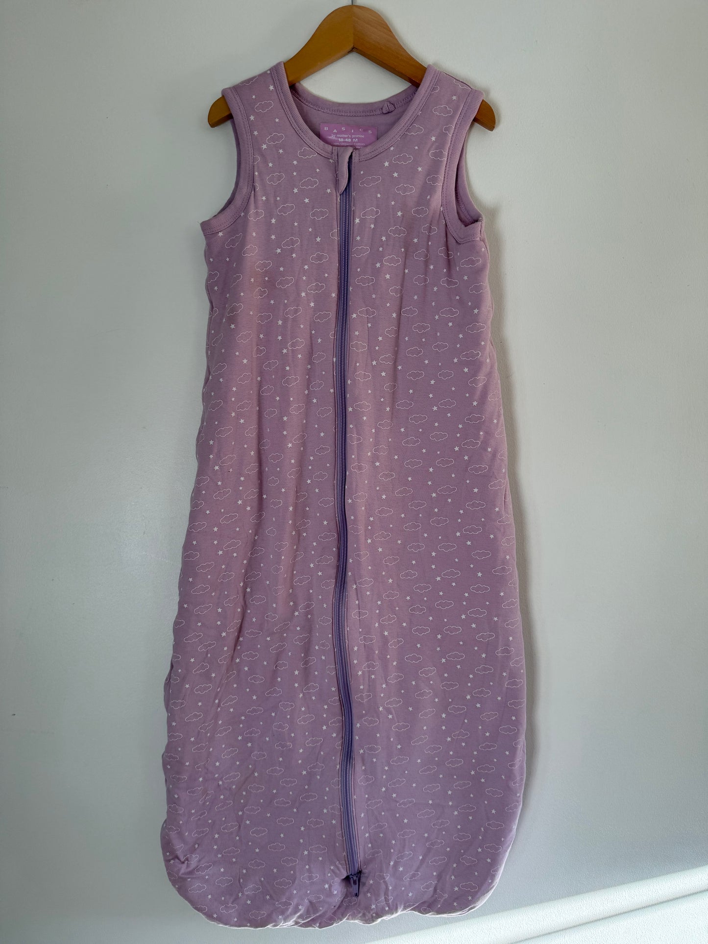 BASICS BY MOTHERS PROMISE ORGANIC COTTON SLEEPSACK SIZE 18-48M