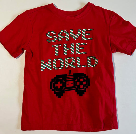 George, Red "Save the World" T-Shirt - Size Small (6)