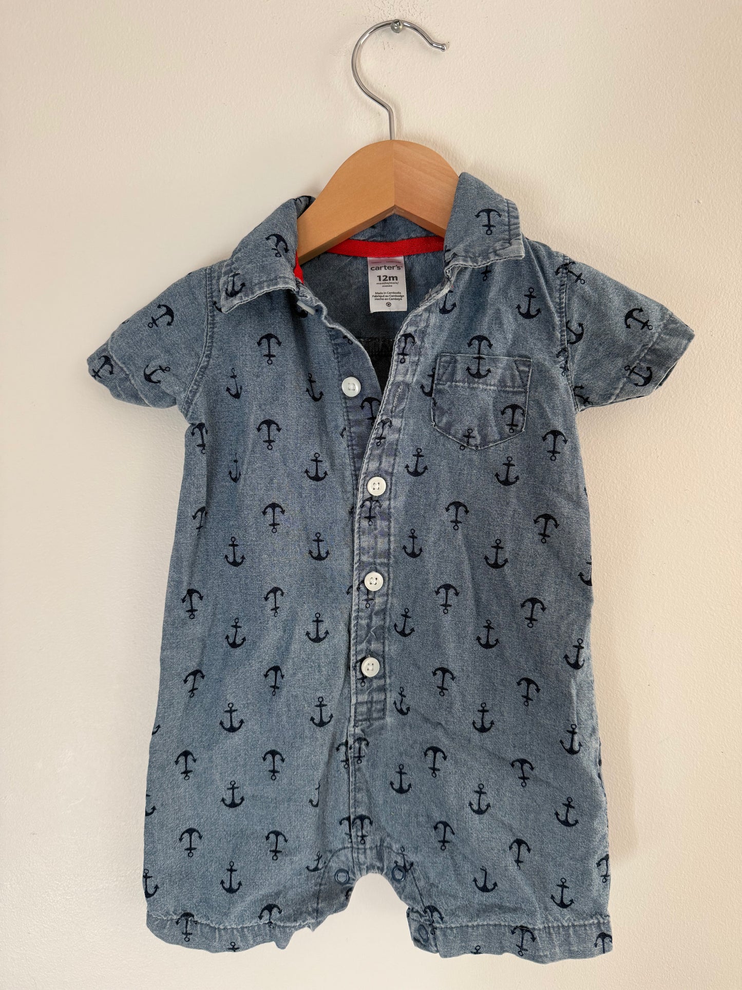 CARTER ANCHOR ROMPER SIZE 12M
