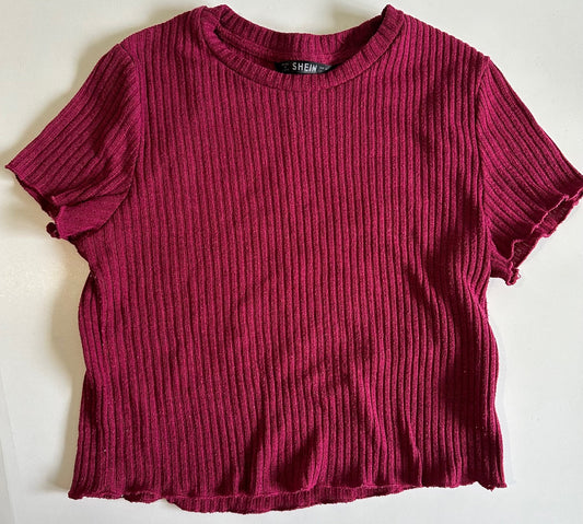 *Play* Shein, Burgundy Sweater T-Shirt - Size Medium (15-16)