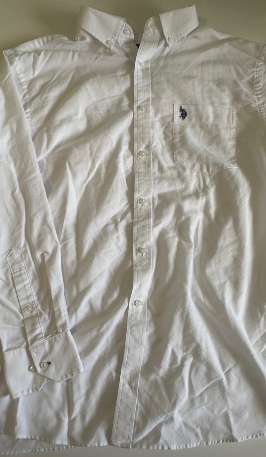 *Adult* U.S. Polo Assn, White Button-Up Shirt - Size 32/33