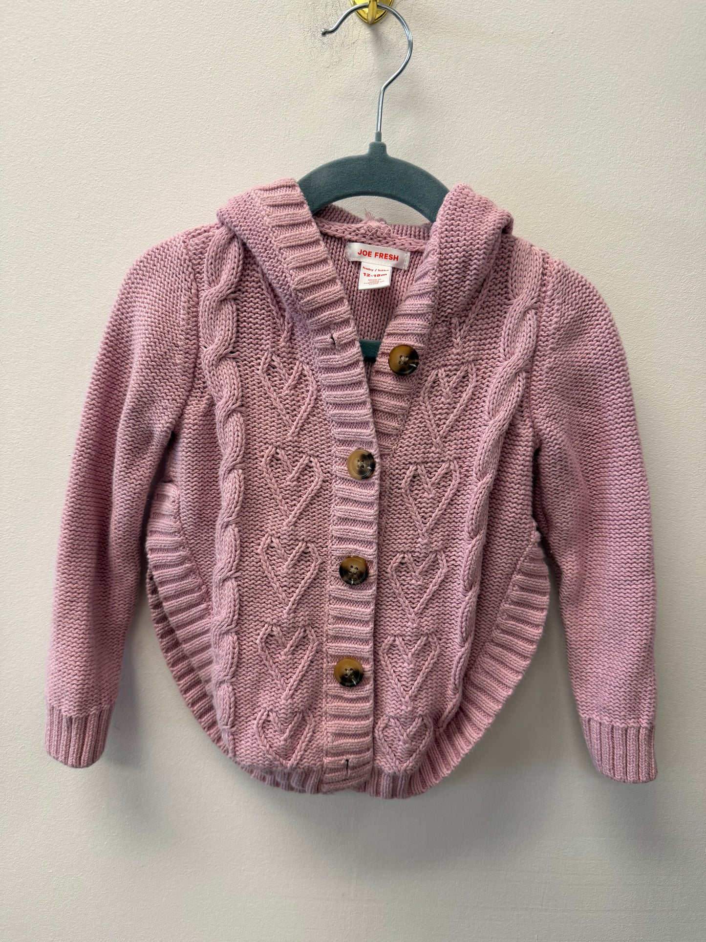 JOE FRESH PINK KNITTED SWEATER SIZE 12-18M