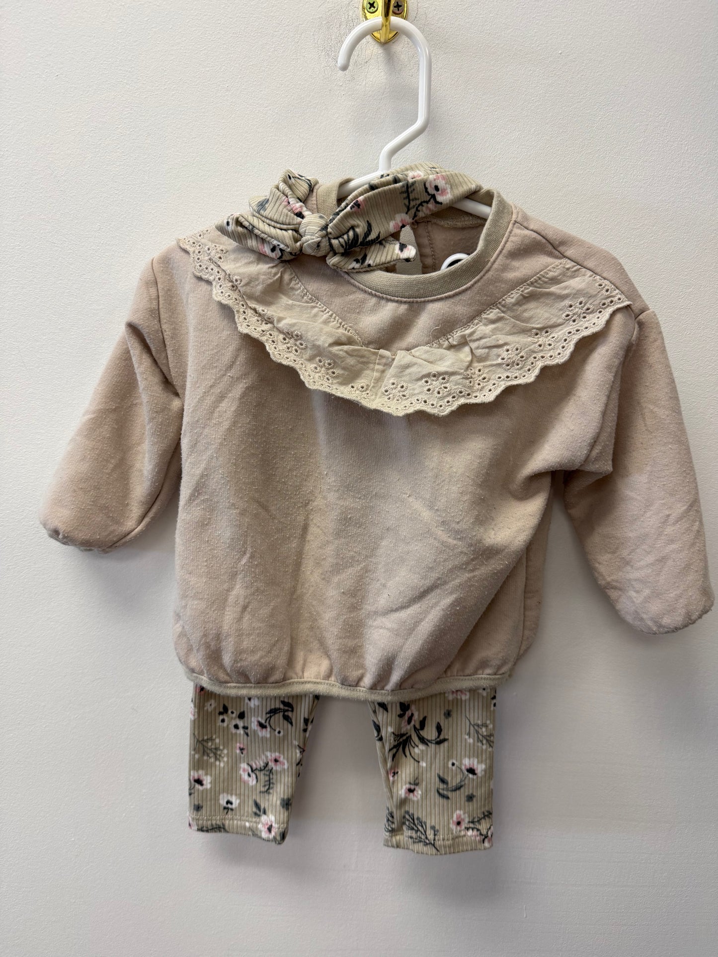 GEORGE 3 PIECE FLORAL OUTFIT SIZE 6-12M (PLAY)