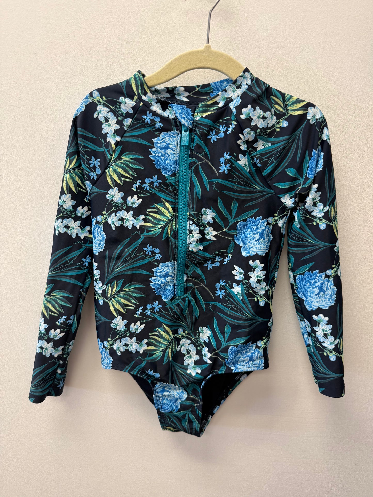 OLD NAVY BLUE FLORAL BATHING SUIT SIZE 4T