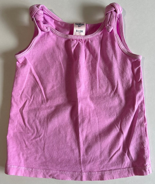 OshKosh, Pink Tank Top with Shoulder Bows - 9-12 Months