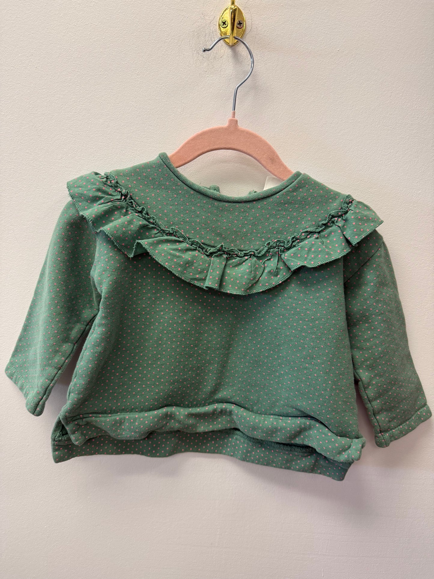 ZARA OVERSIZED POLKA DOT CREW SHIRT SIZE 9-12M