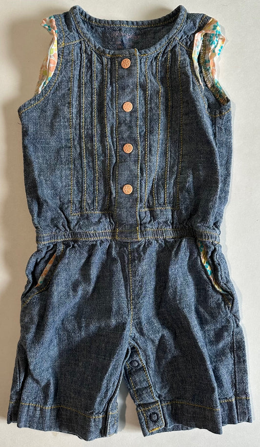 Wrangler, Denim Shorts Romper - 18 Months