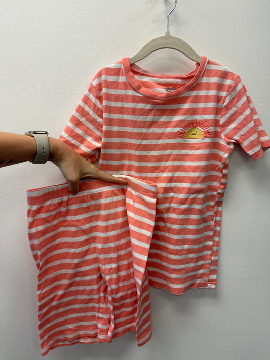 CARTERS STRIPPED SHORTS PJ SET SIZE 10