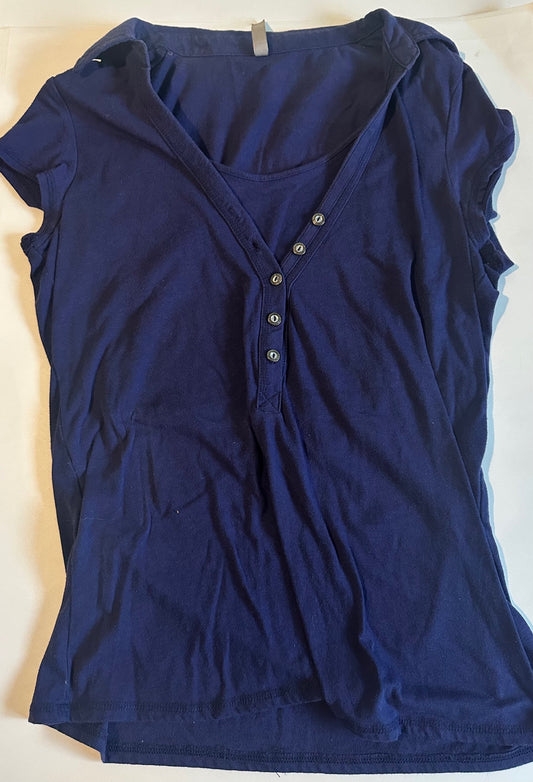 Thyme, Navy Blue Maternity/Nursing Shirt - Size XL