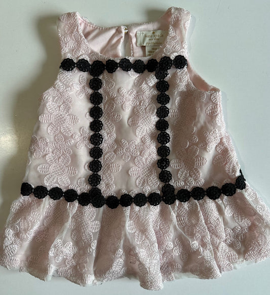 Kate Spade, Pale Pink and Black Long Top - 18 Months