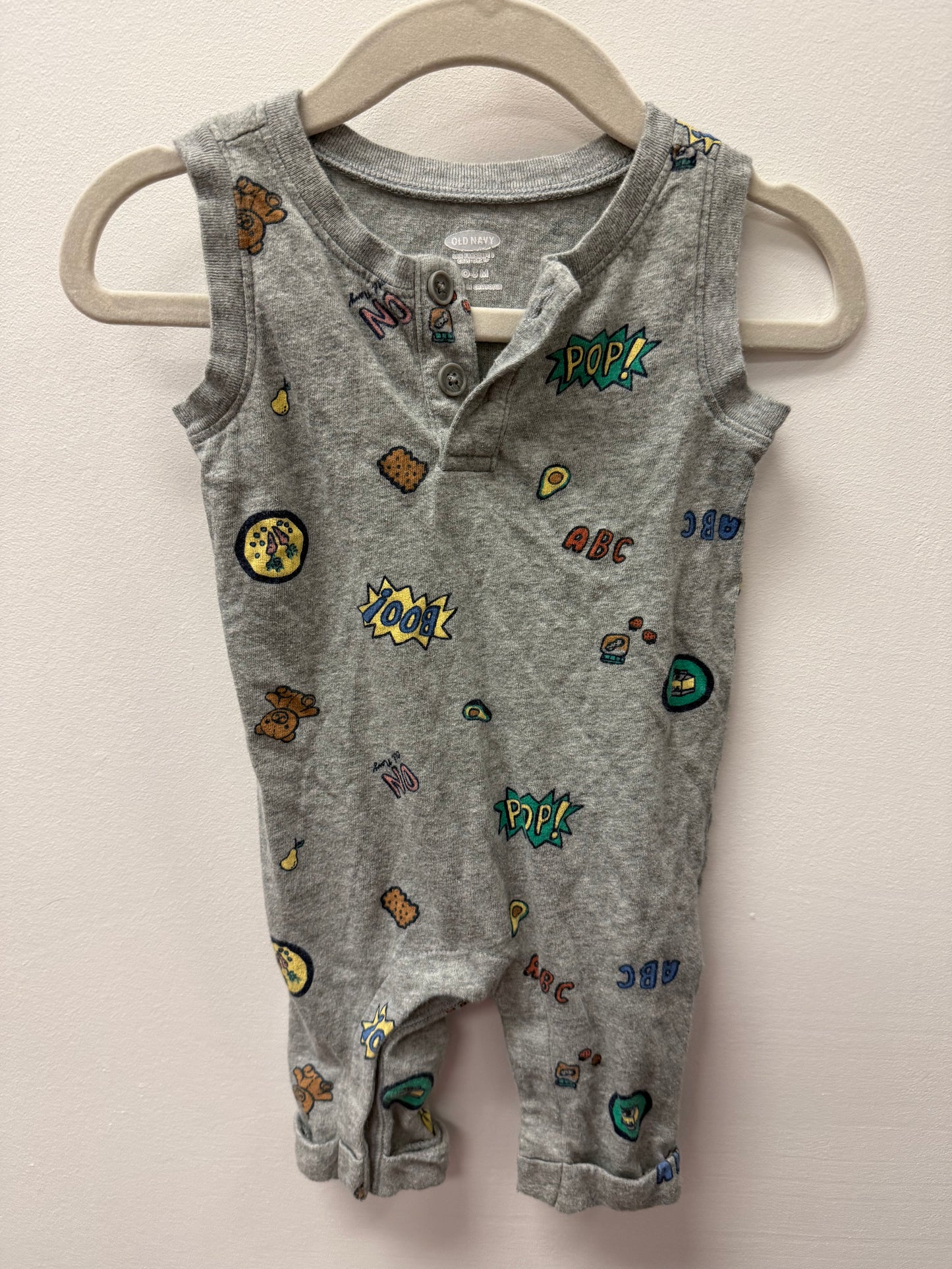 OLD NAVY GREY ROMPER SIZE 0-3M