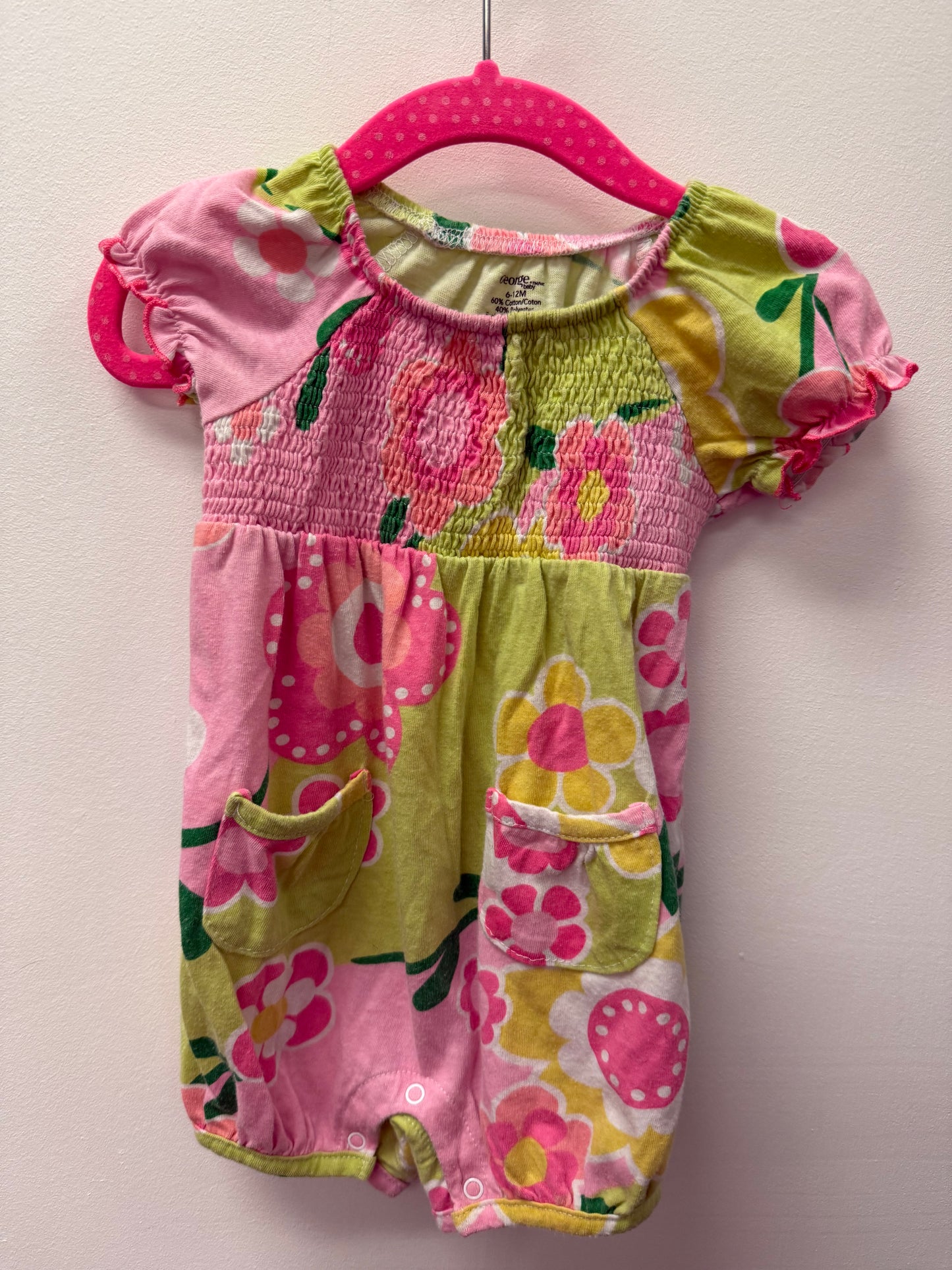 GEORGE FLORAL ROMPER SIZE 6-12M