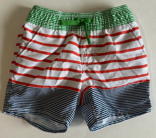 Baby Gap, Blue, Red, White, and Green Swim Shorts - 0-3 Months