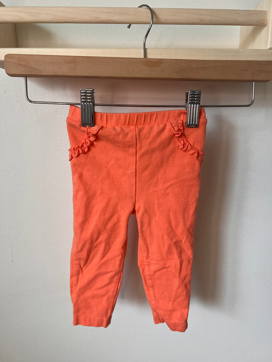 CARTERS ORANGE RUFFLE POCKET PANTS 9M