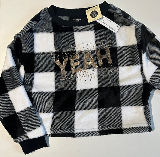 *New* George, Soft Black and White "Yeah" Shirt - Size XS (4-5)