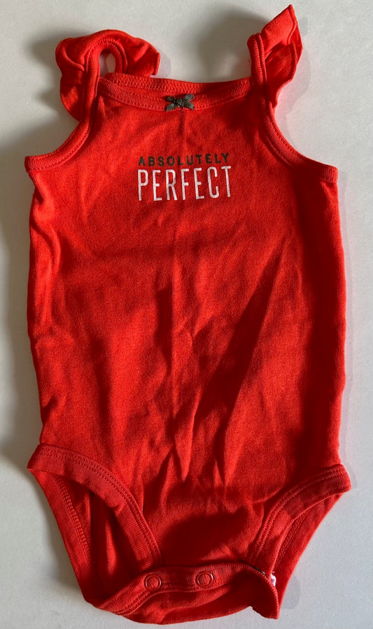 Carter's, Dark Orange "Absolutely Perfect" Onesie - 6 Months