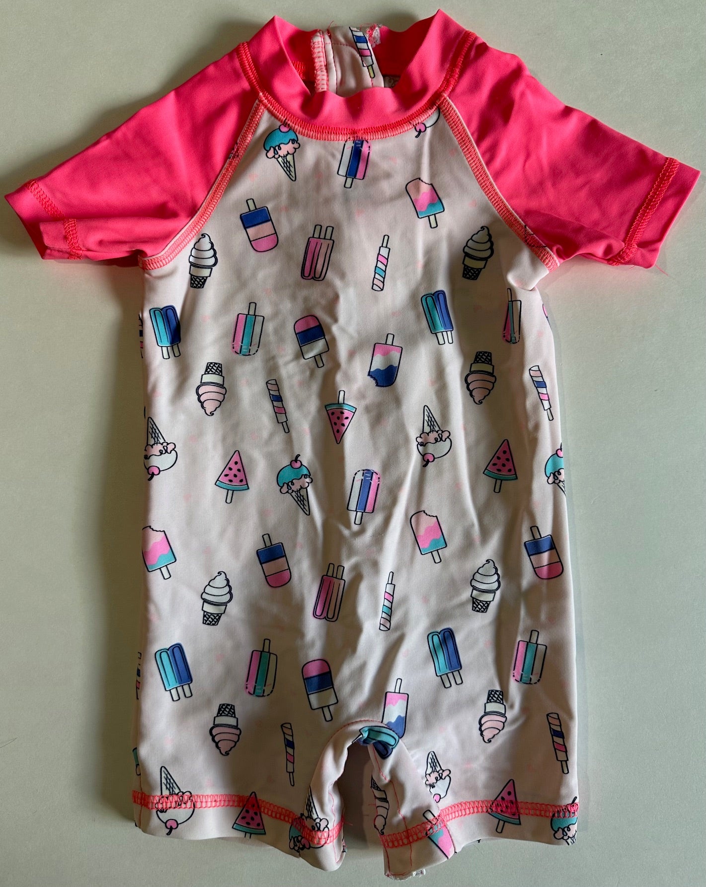 Unknown Brand, Ice Cream and Popsicles One-Piece Bathing Suit - 6 Months