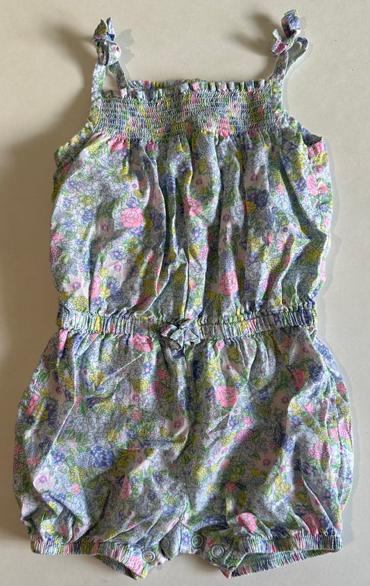 Carter's, Flowery Shorts Romper - 9 Months