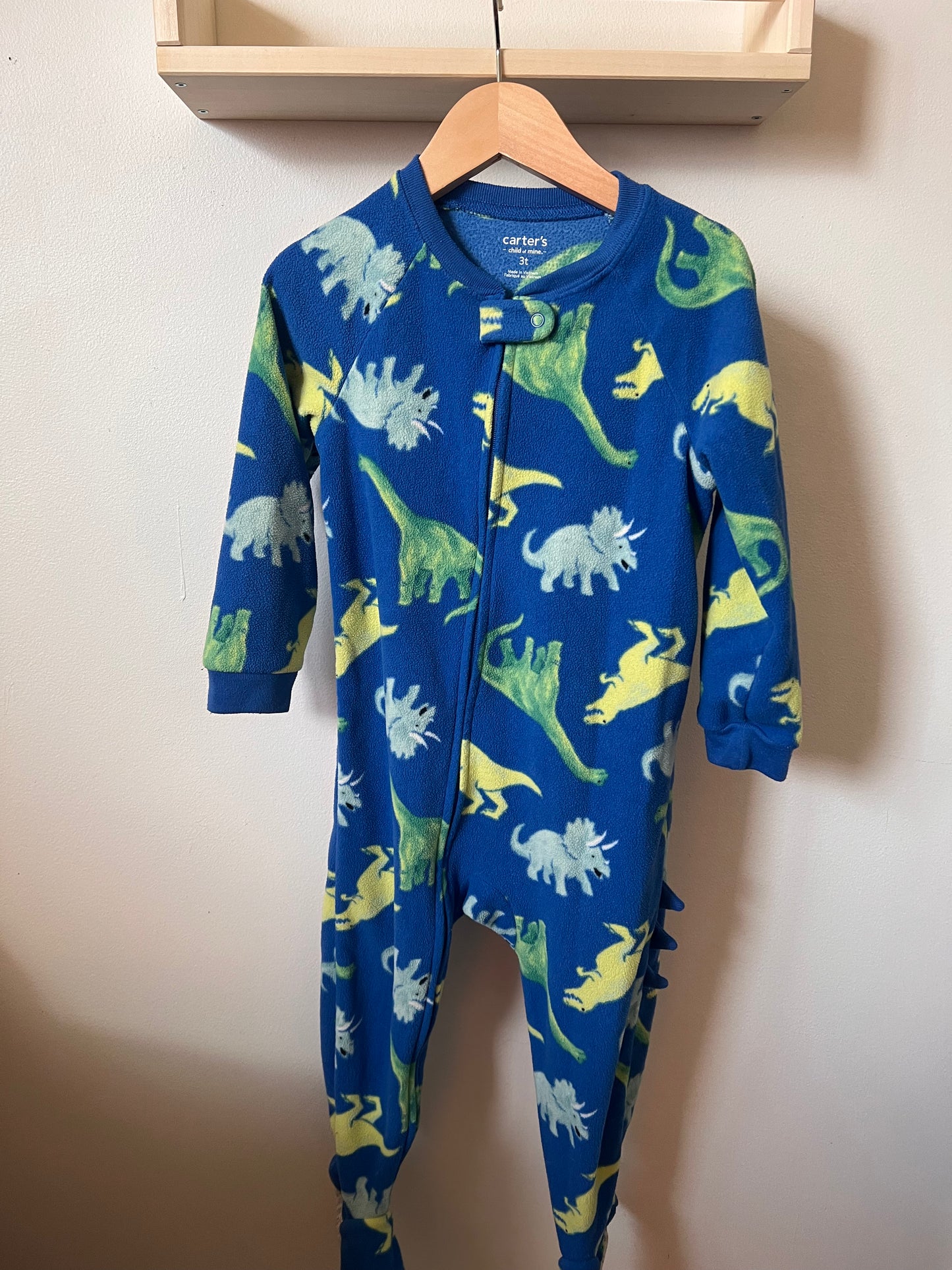 CARTERS BLUE DINO SLEEPER 3T