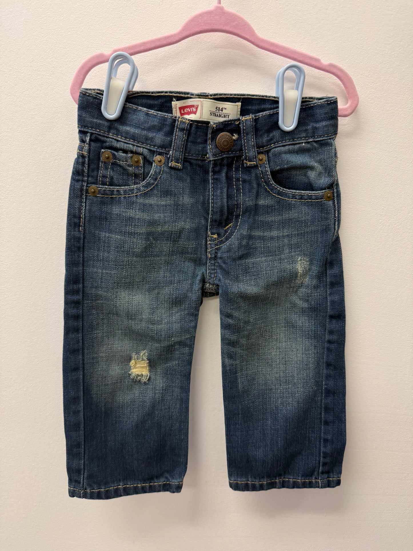 LEVI DISTRESS STRAGHT LEG JEANS SIZE 12M