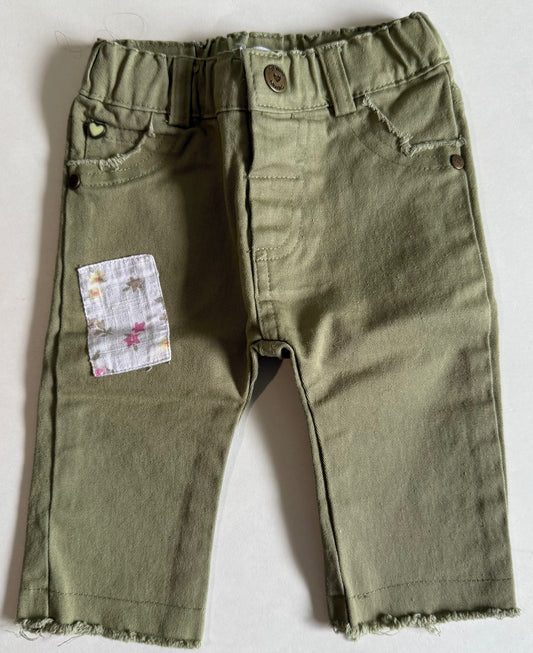 Overkids, Green Patch Pants - 1-3 Months