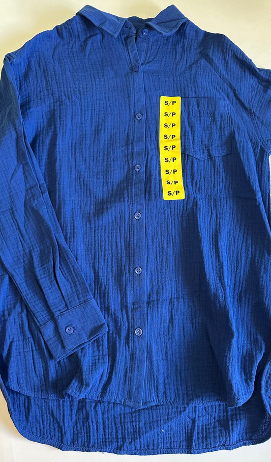 *Adult* *New* Rachel Roy, Blue Button-Up Shirt - Size Small