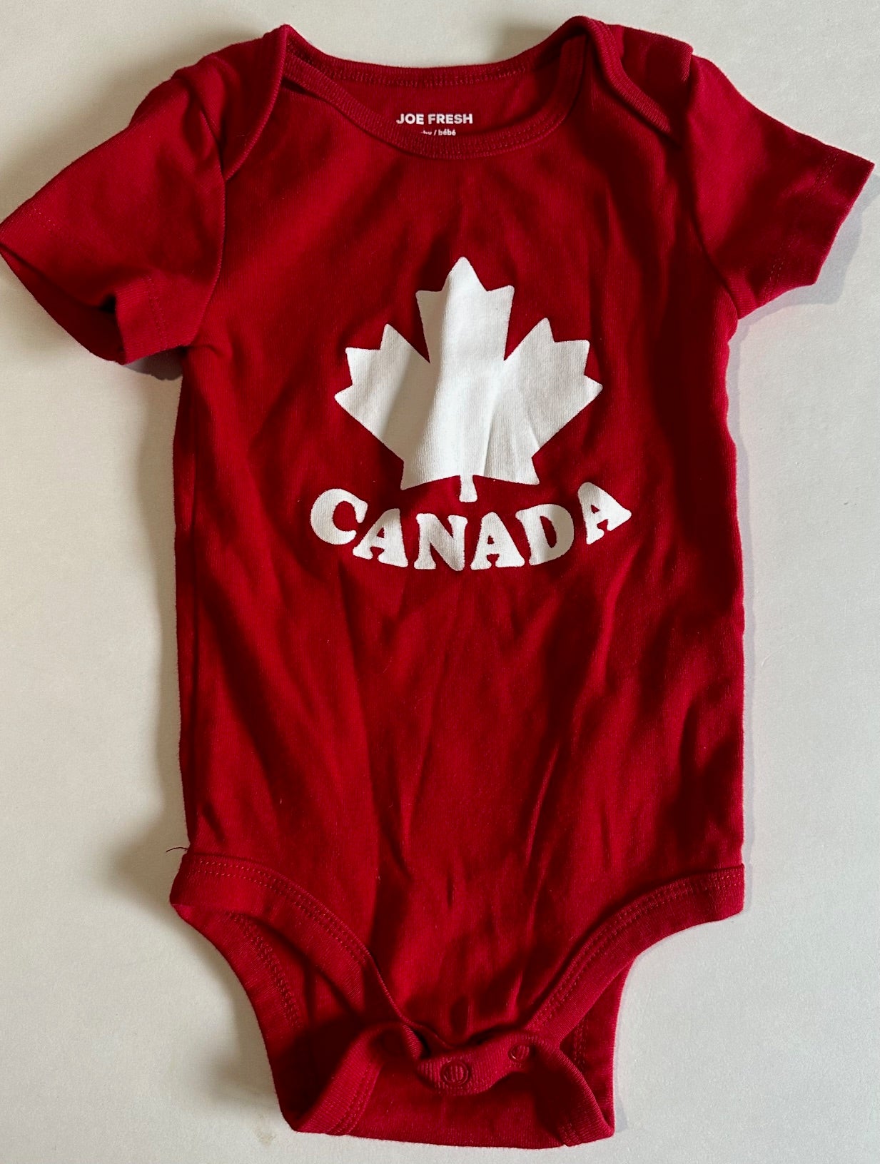 Joe Fresh, Red Canada Onesie - 6-12 Months