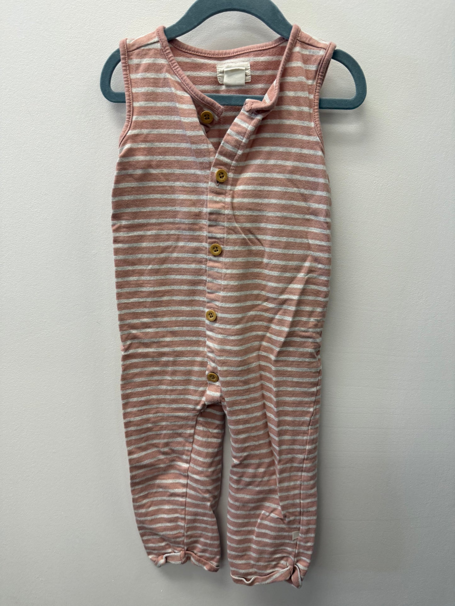 LITTLE PLANET PINK STRIPPED ROMPER SIZE 3T