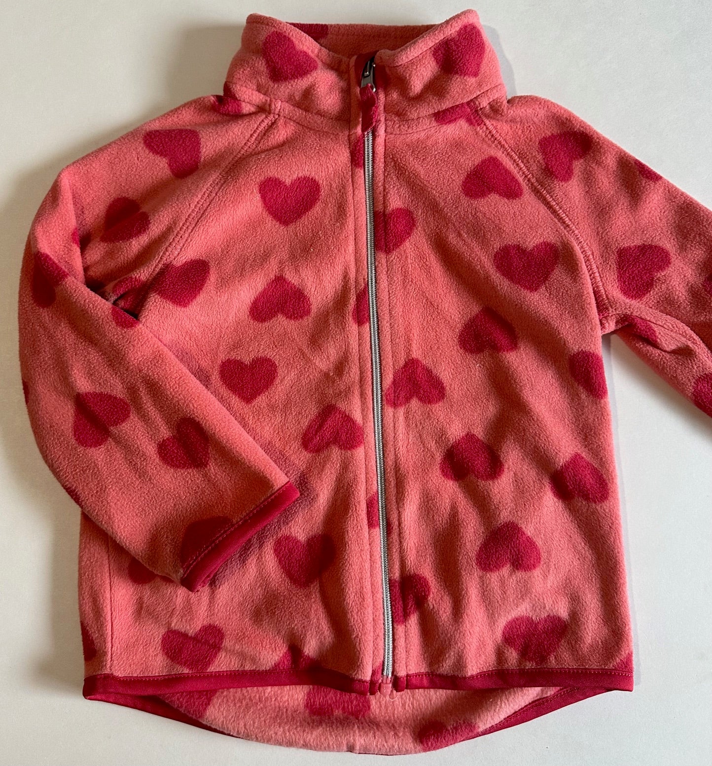 *Play* George, Pink Fleece Hearts Zip-Up - Size 2T