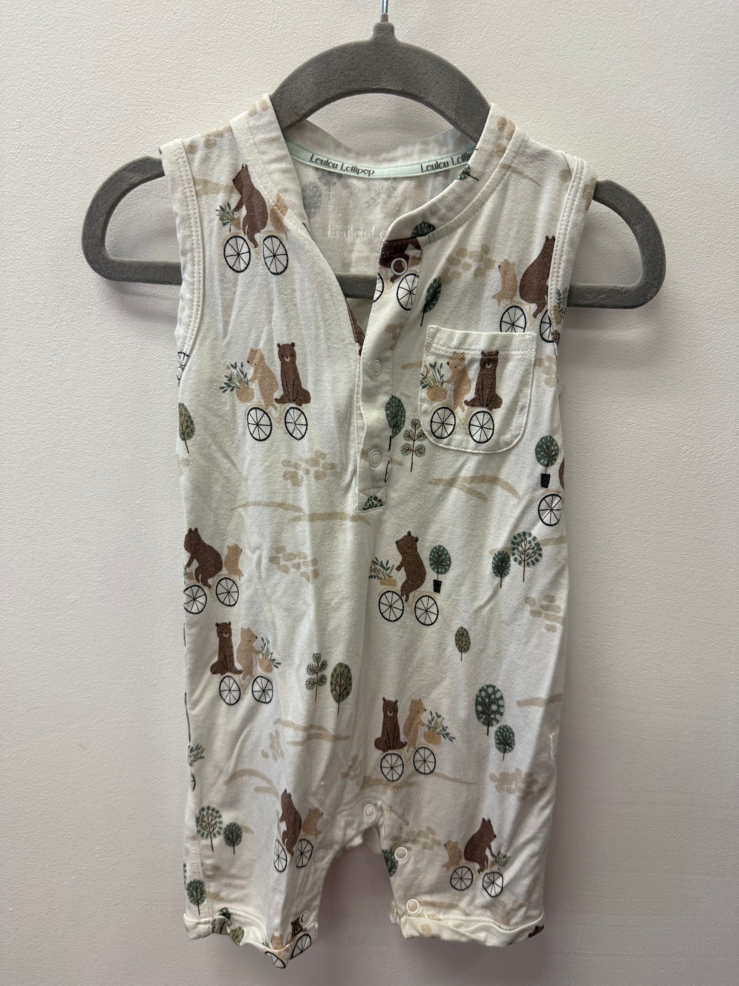 LOULOU LOLLIPOP BEARS ONE BIKES SHORTALLS SIZE 6-12M