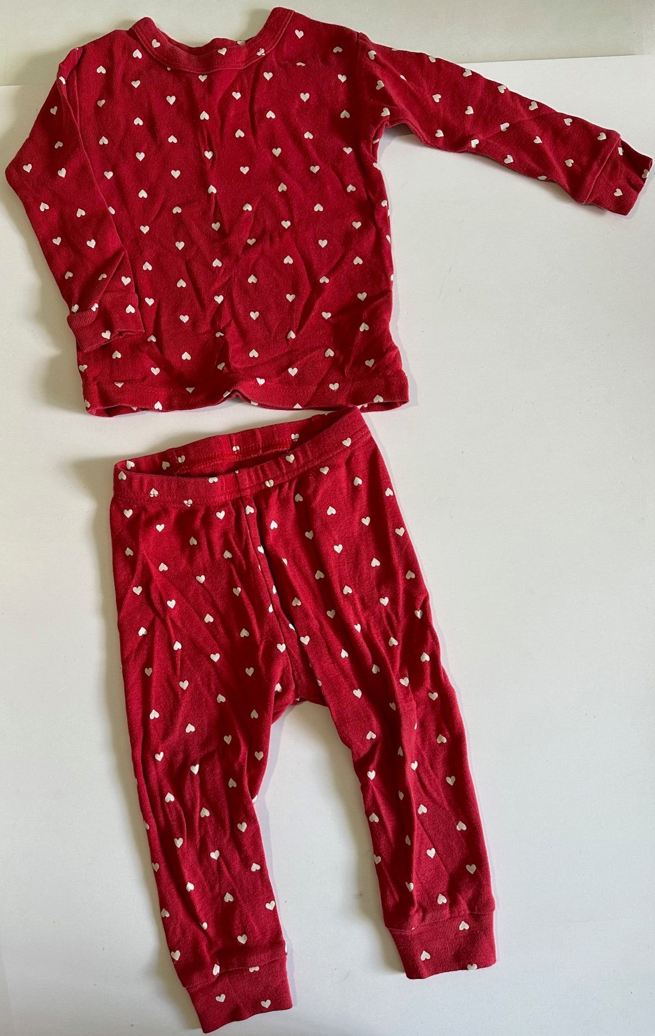 Baby Gap, Two-Piece Red and White Hearts Pyjamas - 12-18 Months