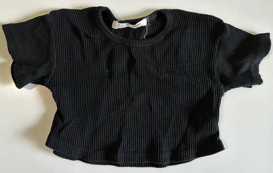 Bubs & Co, Black Ribbed Top - Size 3T