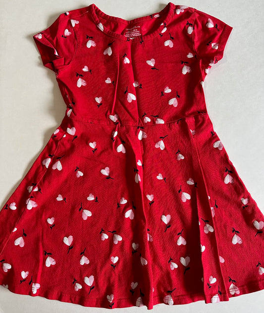 George, Red Hearts Dress - Size XS (4-5)