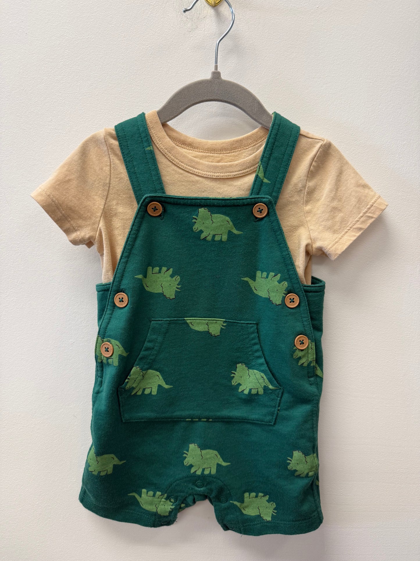 JOE FRESH DINO OVERALL OUTFIT SIZE 12-18M