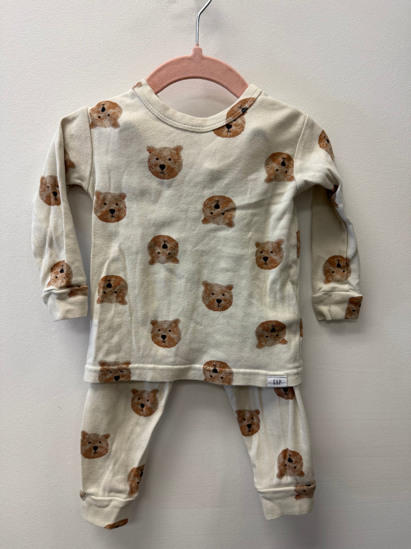 BABY GAP TEDDY BEAR PJ SET SIZE 12-18M