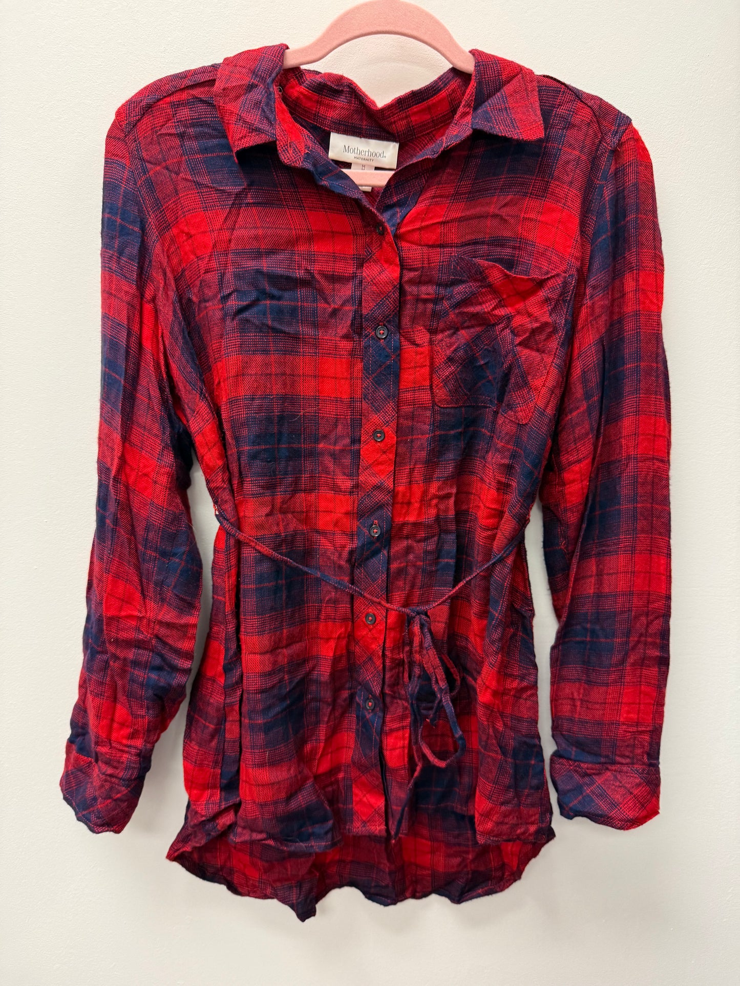 MOTHERHOOD MATERNITY PLAID SIZE MEDIUM
