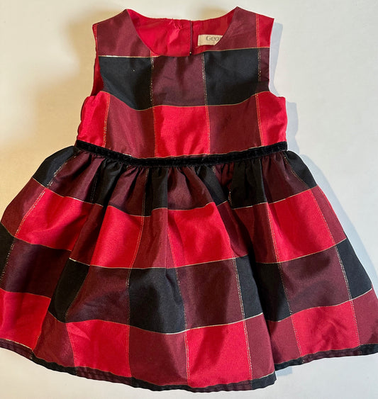 George, Red and Black Dress - 6-12 Months