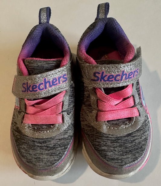 Skechers, Grey and Pink Shoes - Size 5T