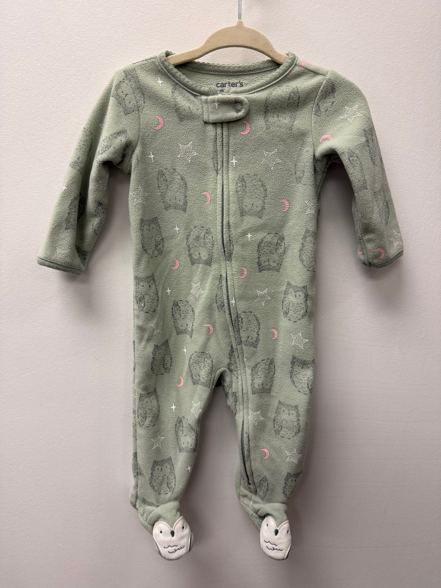 CARTERS FLEECE OWL SLEEPER SIZE 3-6M