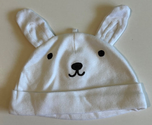 Just One You, White Hat with Ears - One Size (0-6 Months)